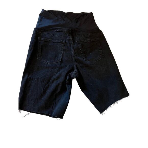 Isabel Maternity Crossover Panel Black Cut-off Jean Shorts Size 16 NWT - Picture 7 of 11